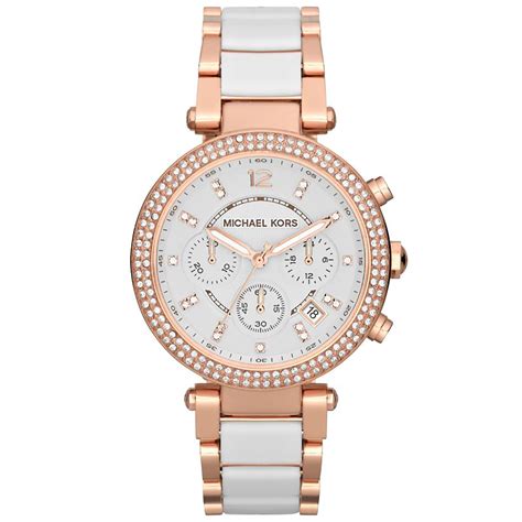 michael kors damenuhr weiß gold|Michael Kors rose gold.